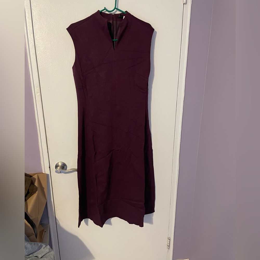 Burgundy suiting A-line dress